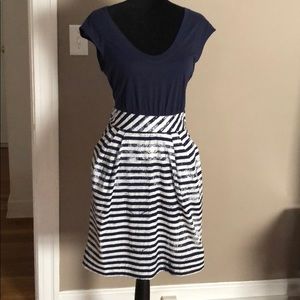 Anthropologie blue and beige dress. NWT